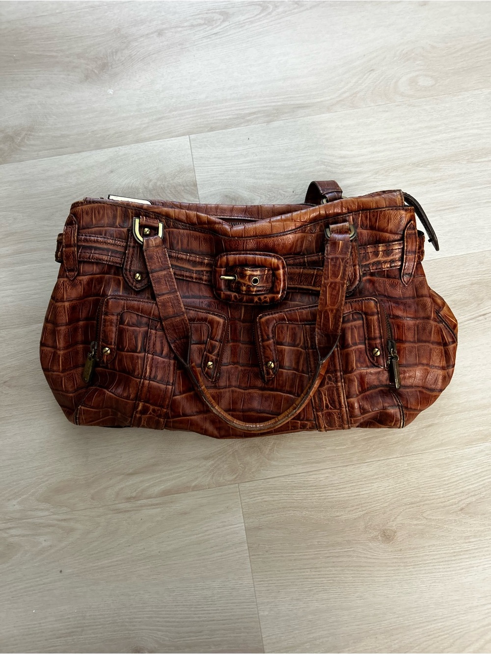 Cole Haan Y2K Croc-Embossed Leather Purse